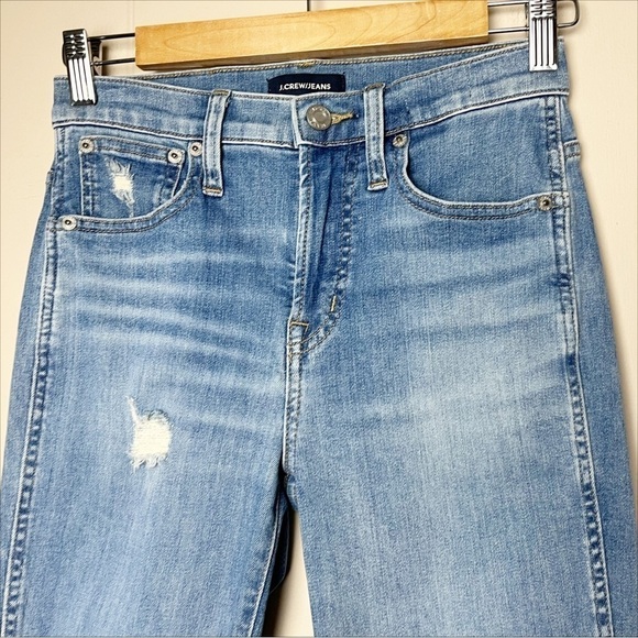 J. Crew Vintage Straight Jeans 25 0 high rise distressed released‎ frayed hem - Picture 3 of 15